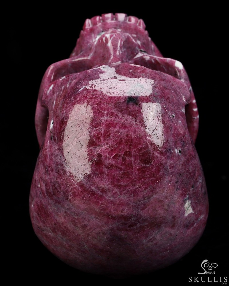 Gemstone 4.3" Ruby Hand Carved Crystal Skull, Super Realistic