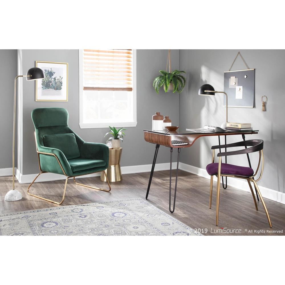 Walnut, Clear, Black Avery Desk