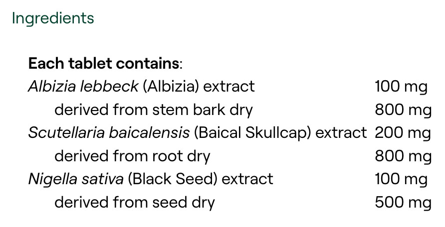 MediHerb Albizia Complex 60 Tablets