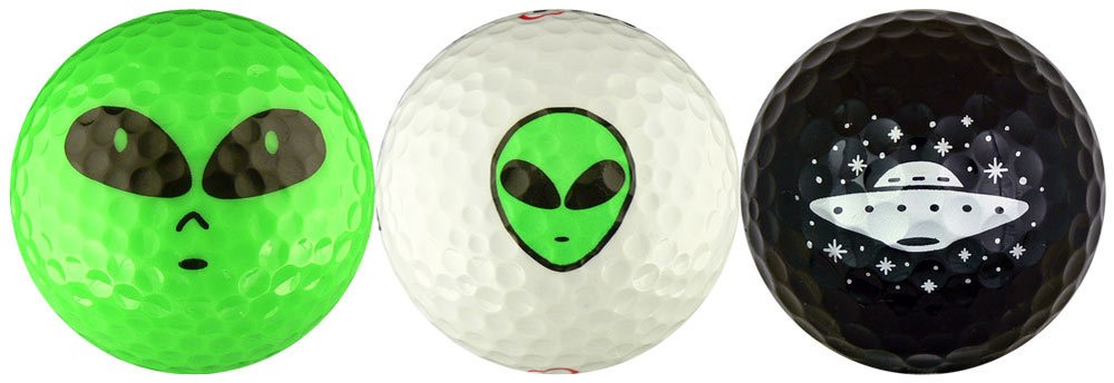 Aliens UFO Spaceship Golf Ball Gift Set