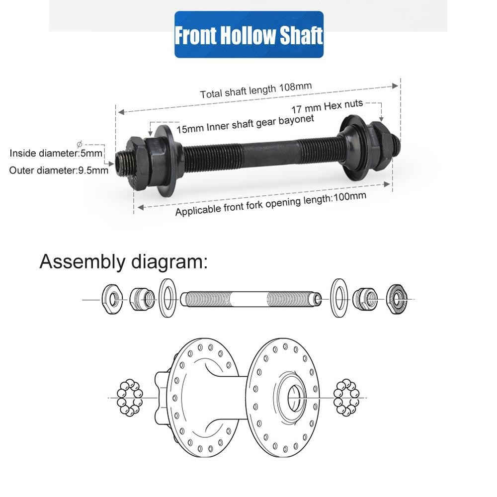 Quick Release Front Back Axles Hollow Hub Shaft Lever Axle
