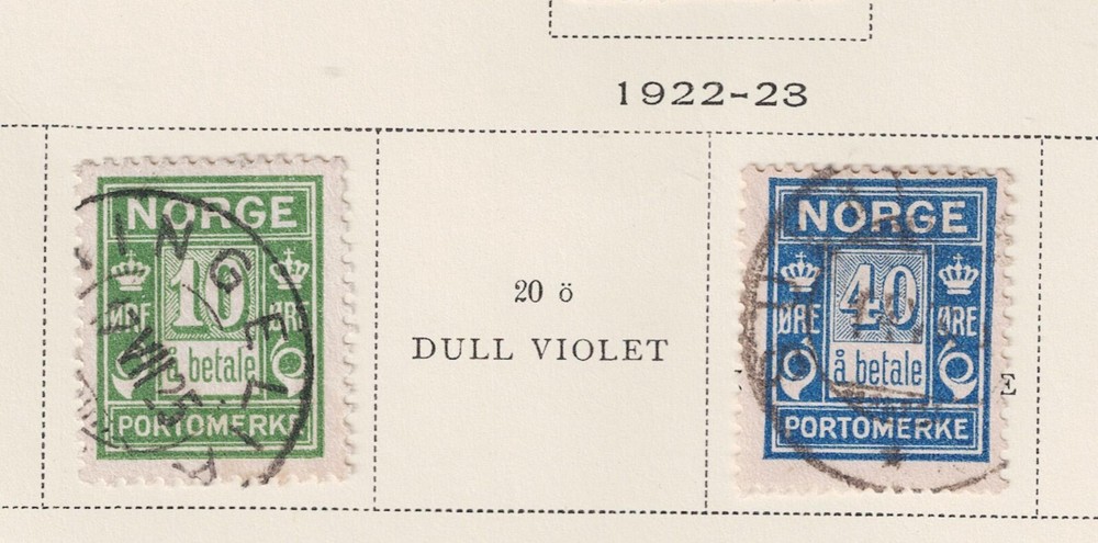 Norway Postage Due "a betale" stamps 1922 UK