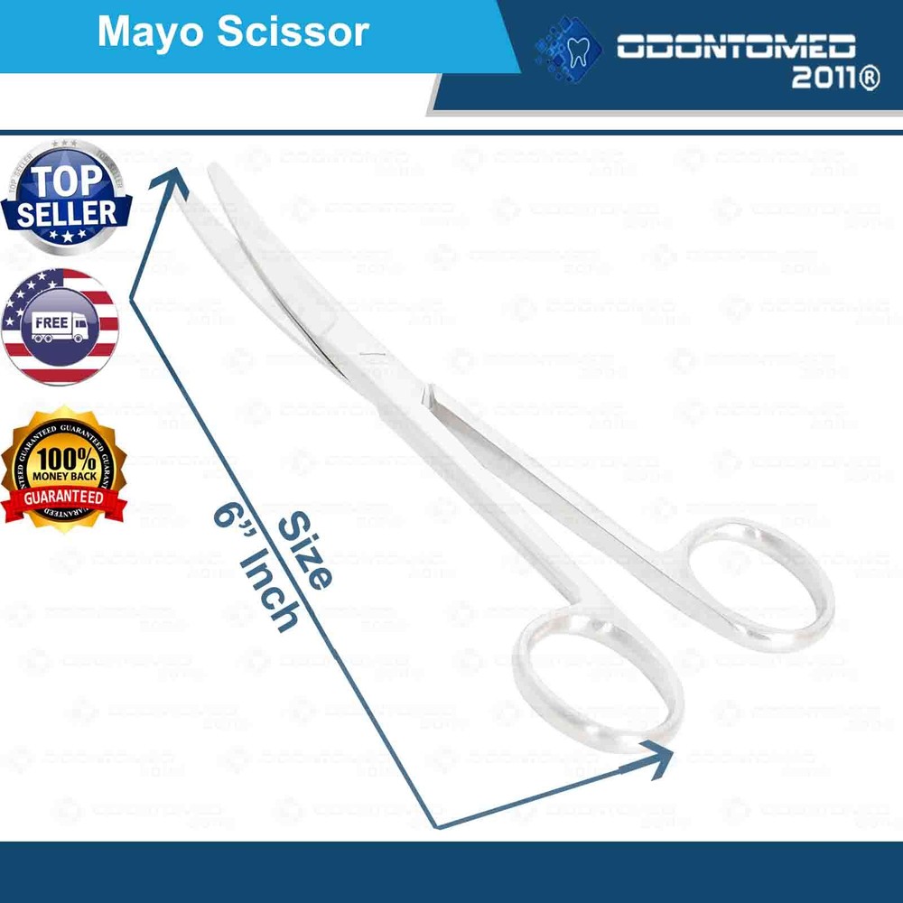 Mayo Scissors 6" Curved Surgical Dental Veterinary Instruments