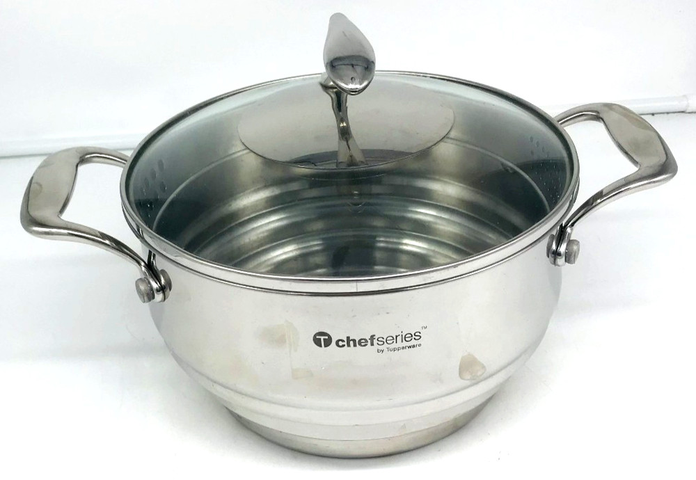 Tupperware Chef Series Stainless Steel Steamer Insert for Saucepan with Lid