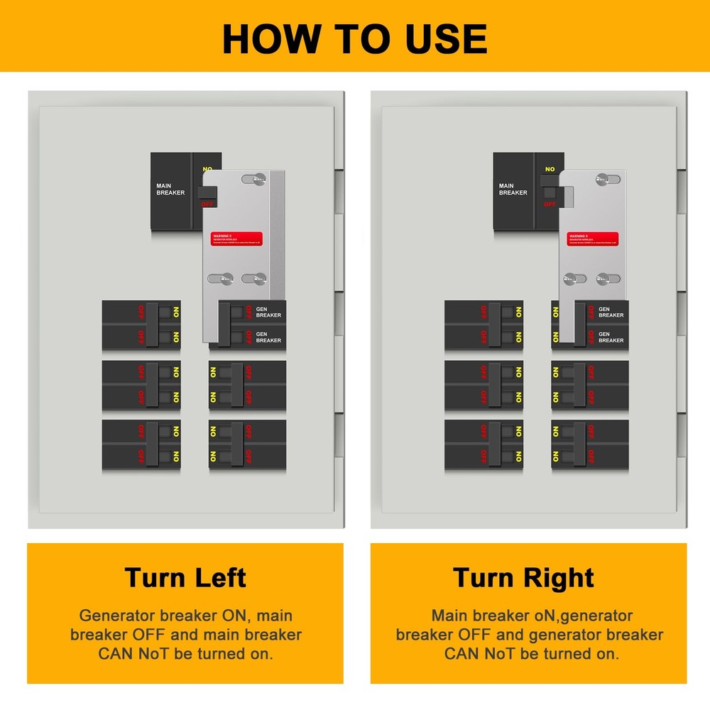 Generator Interlock Kit Compatible with Square D Vertical Main 150 or 200 amp...