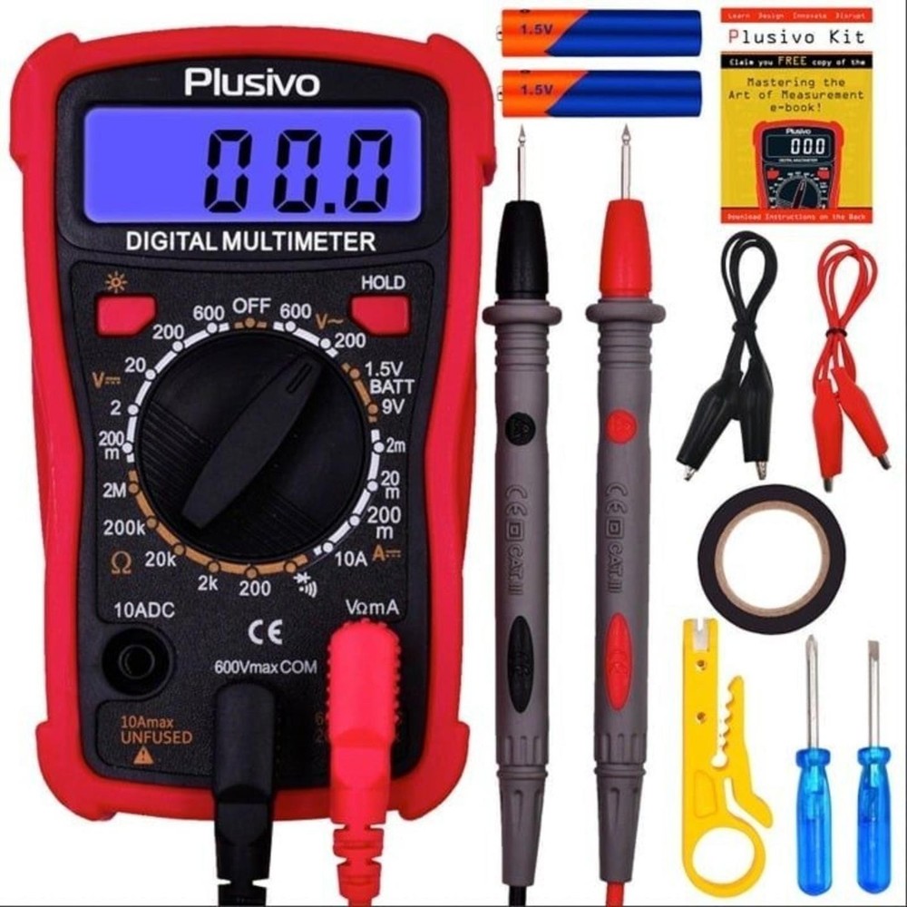 Plusivo Digital Multimeter Voltage Tester Soldering Iron Tool Bundle Kit Set NEW