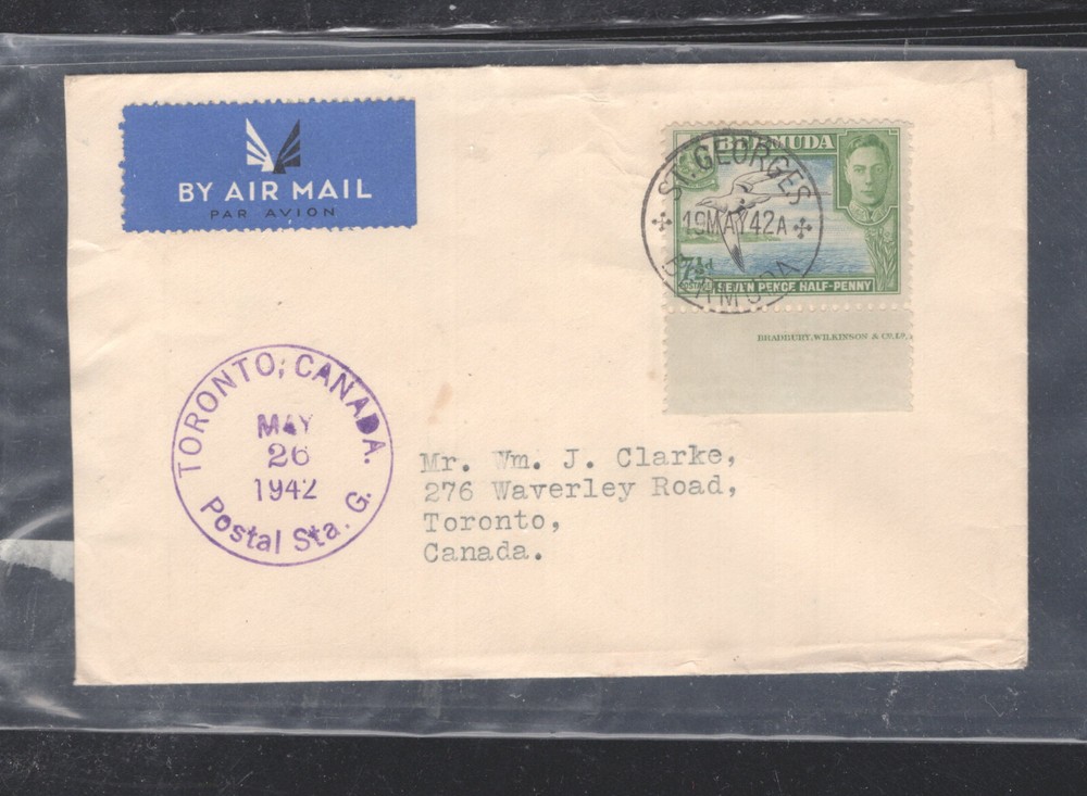 Bermuda  imprint  stamp on cover  to  Canada
