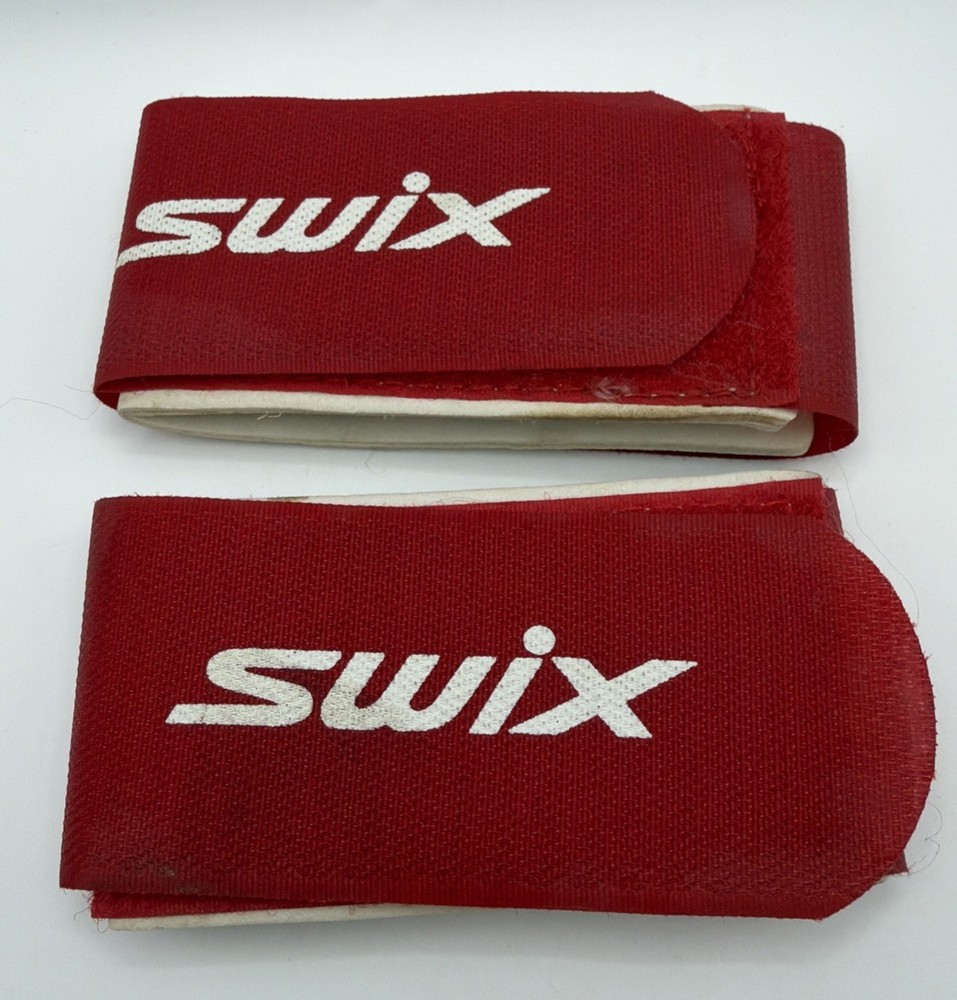 2-Swix Padded Hook Loop Adjustable Ski Wraps Straps Ties 17” Advertising