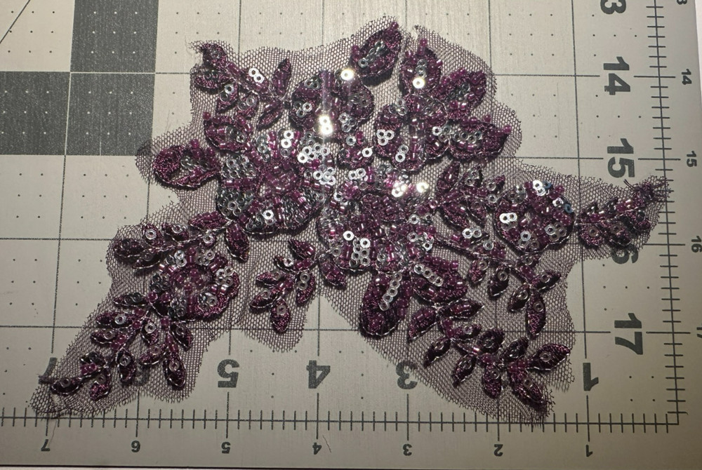 Weissmans Lace Beaded Plum Applique