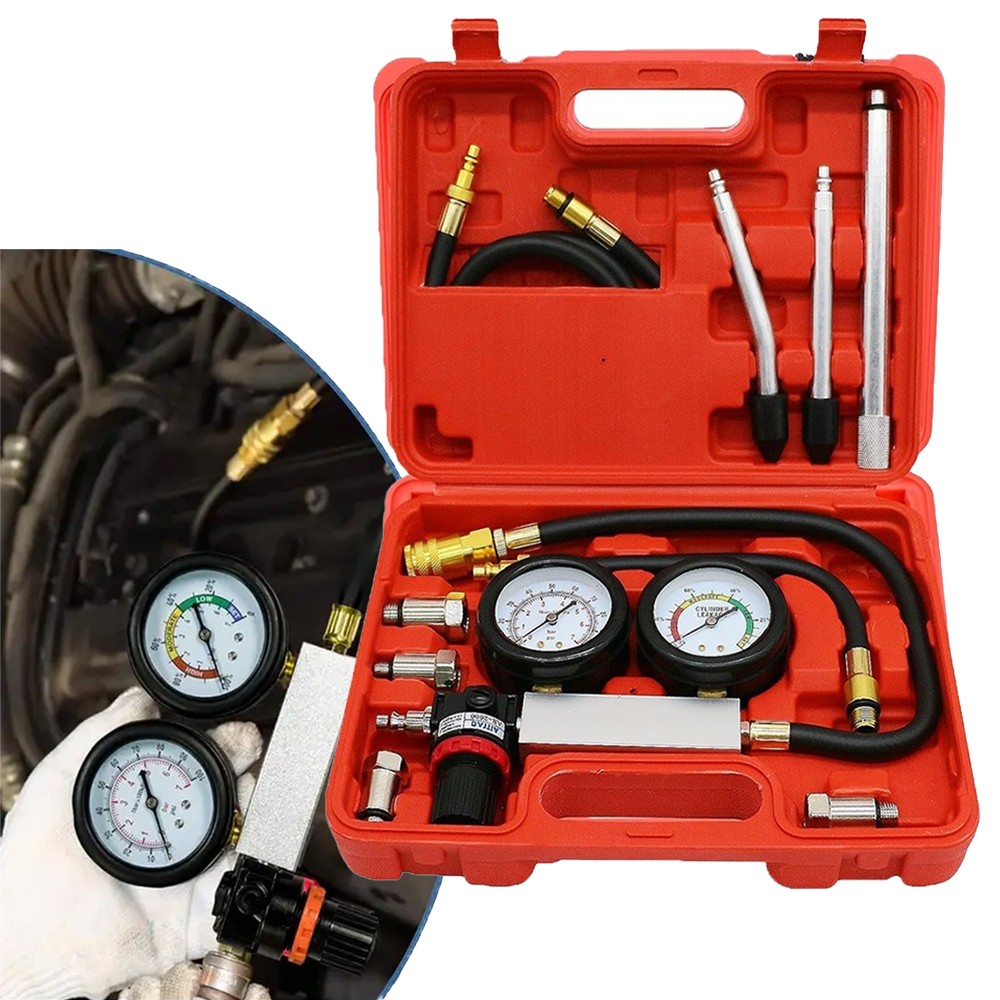 Multi-Function Cylinder Leak Down Tester Gasoline Engine Compression Gauge Test