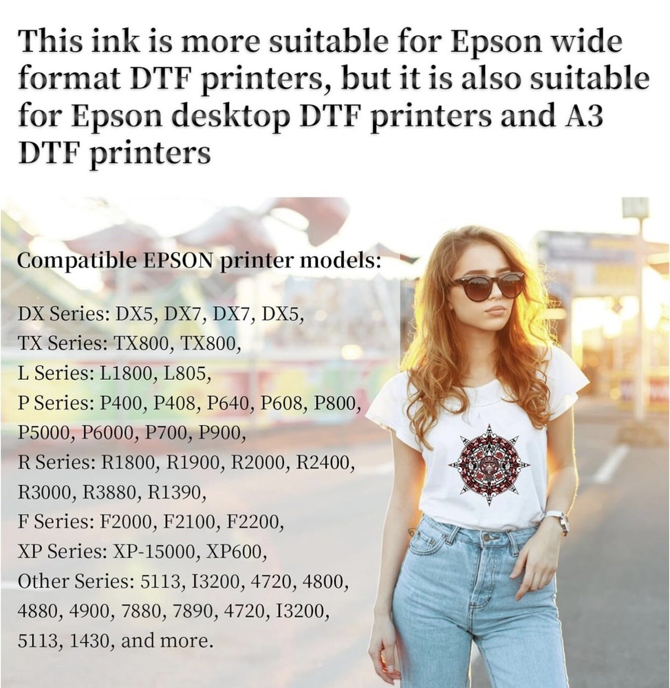 Replacement For Dtf Ink 250mlx6. Wide Format and Desktop DTF Printers