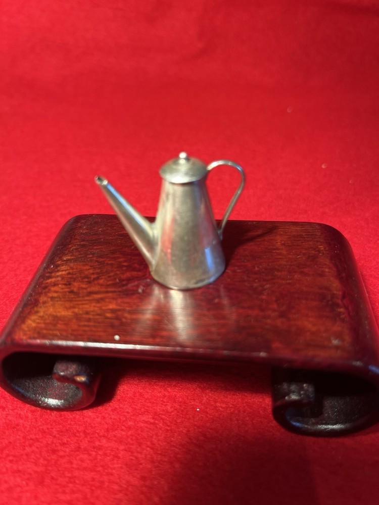 silver miniature Peruvian coffee pot removable lid marked 925