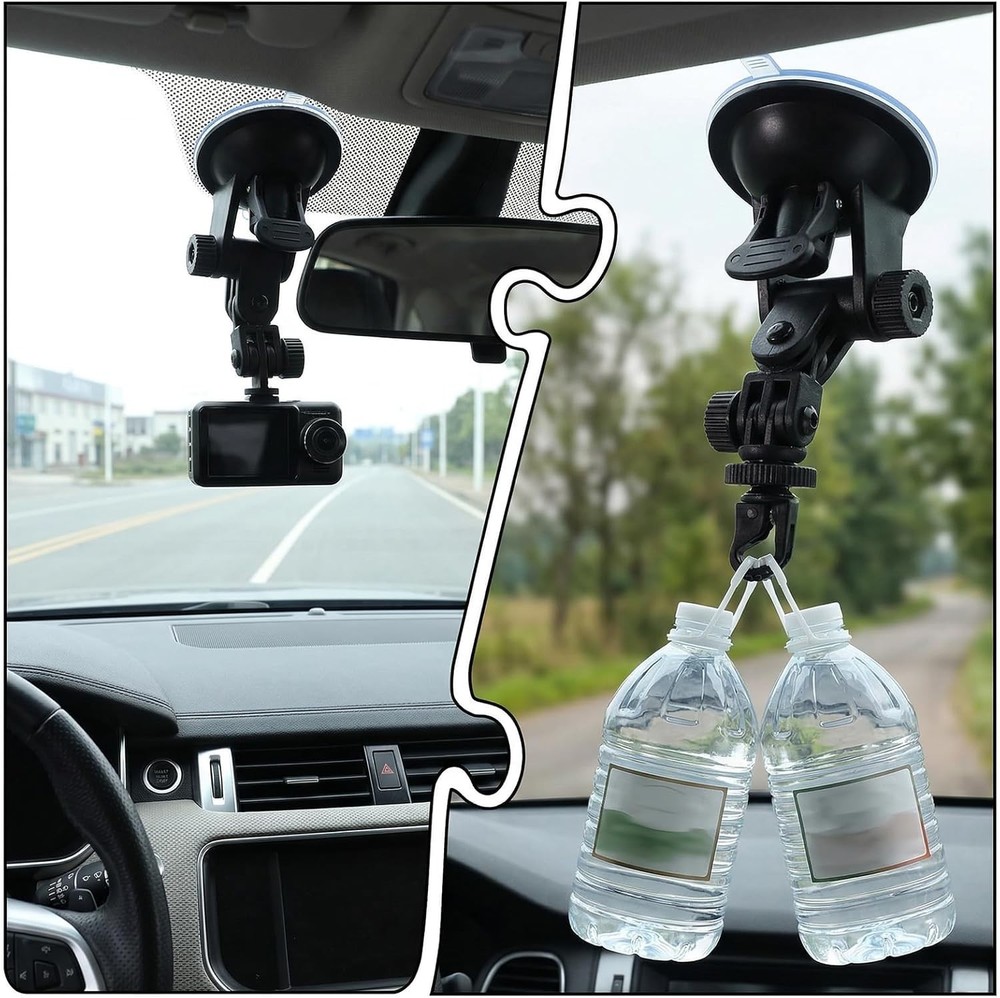 2 Pack Dash Cam Suction Cup Mount with 1/4 Screw Thread Windshield Camera Holder