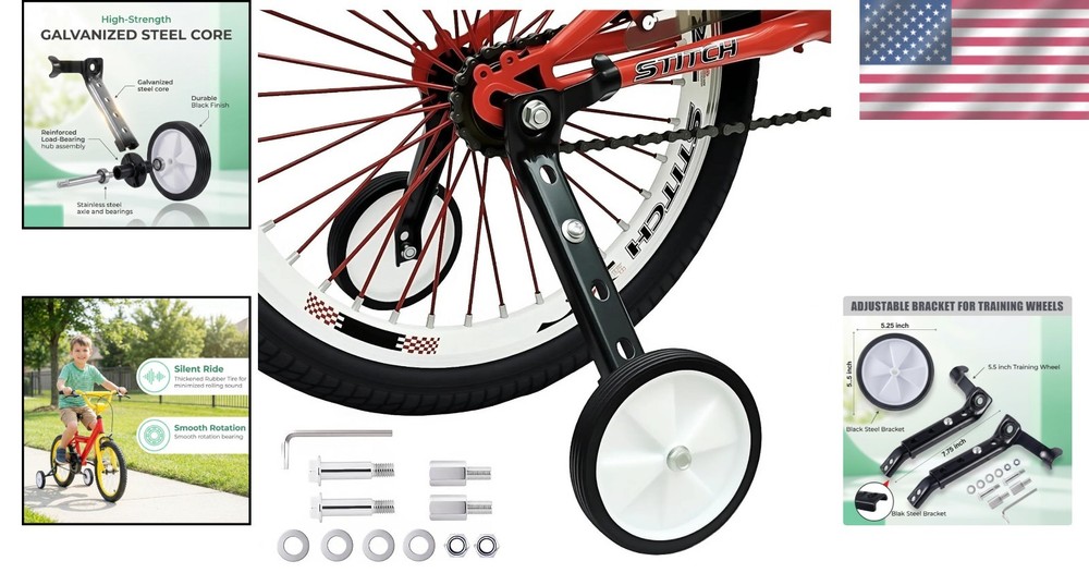 Variable Speed Bike Training Wheels Kit, Black