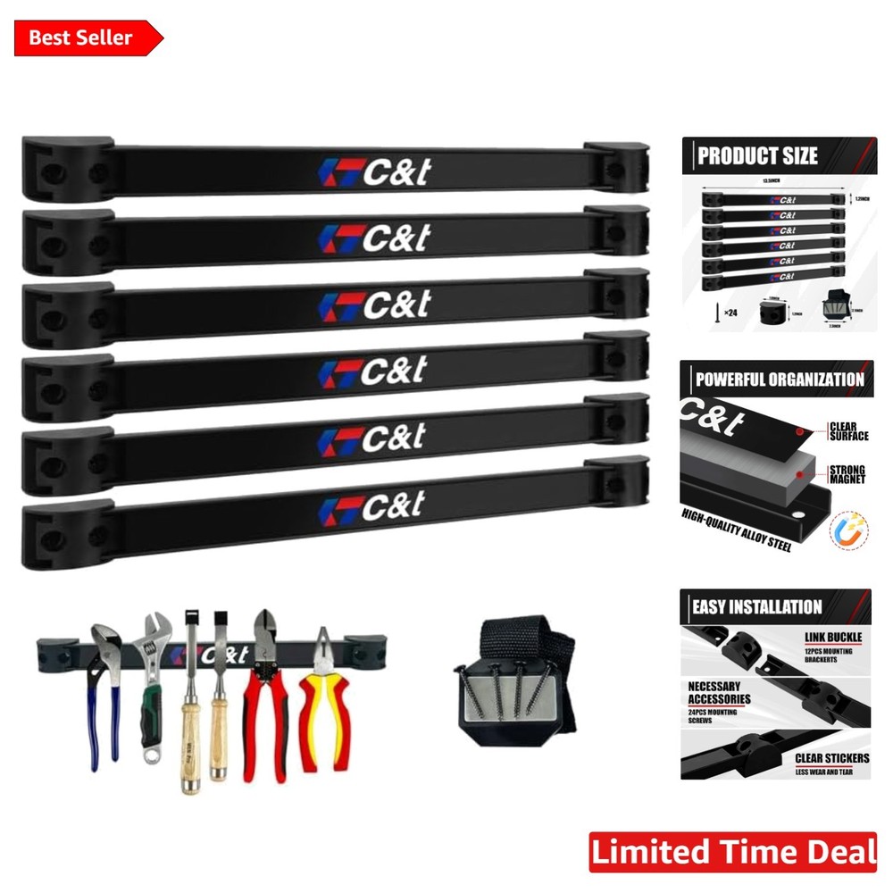 7-Piece Magnetic Tool Holder Set for Garage & Workshop Organization