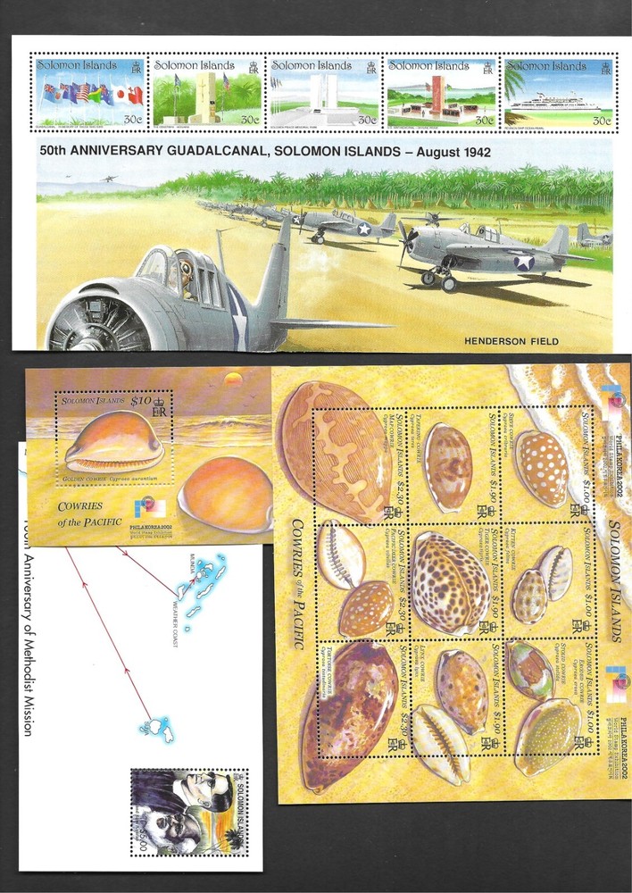 Solomon Islands 1999-2002 Mixed Selection 4 x MS MNH