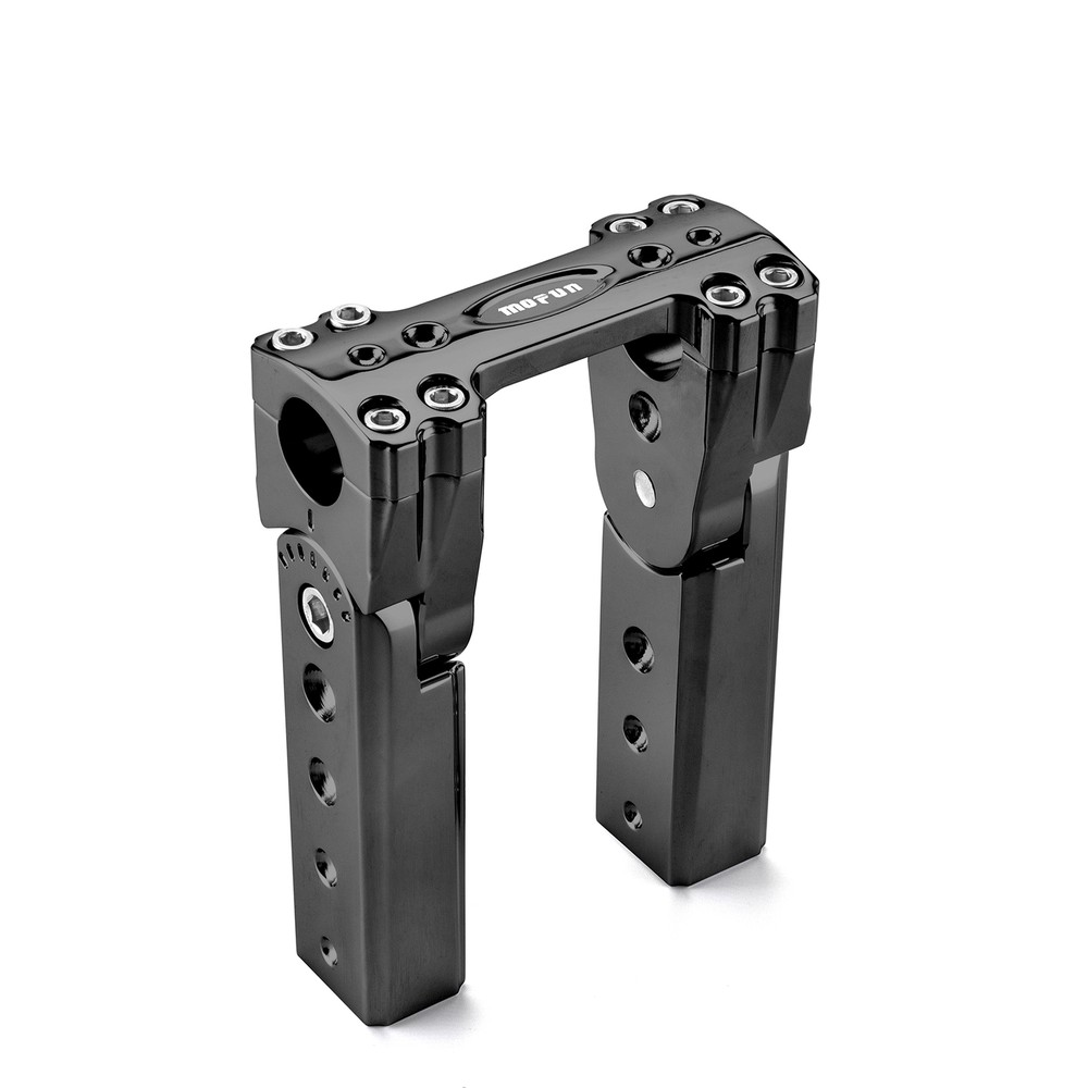 Rise 6" Black Pullback Handlebar Clamp Riser For Harley Road King Softail Dyna