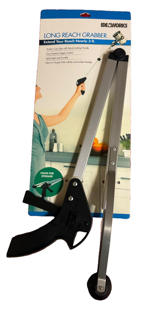 IDEAWORKS Extendable Grabber Reacher 3 Ft Folding Pickup Tool Mobility Aid