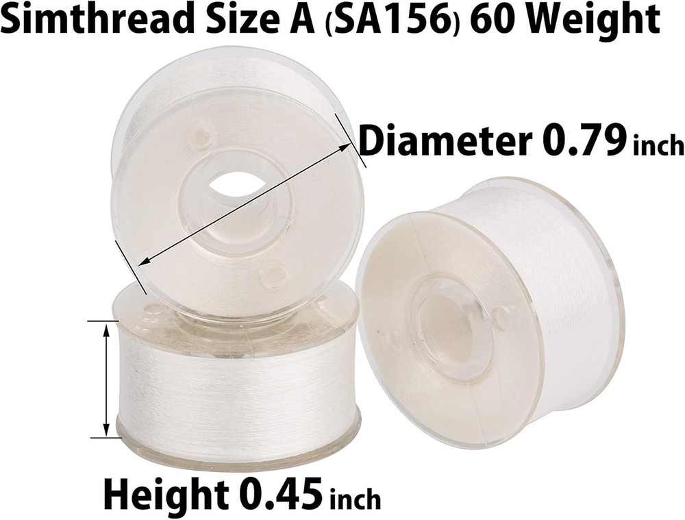 144pcs Embroidery Pre-Wound Bobbins Thread, Class 15 Type A Size SA156, Polye...