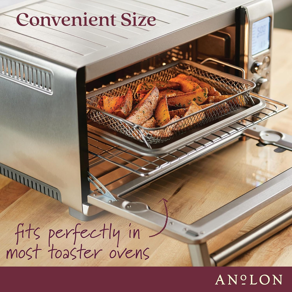 Advanced Bakeware Nonstick Baking Pans Toaster Oven Pan Set, 4 Piece - Gray