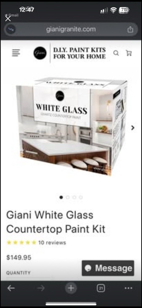 Giani Countertop Kit 2.0 - New, Open Box - White Diamond