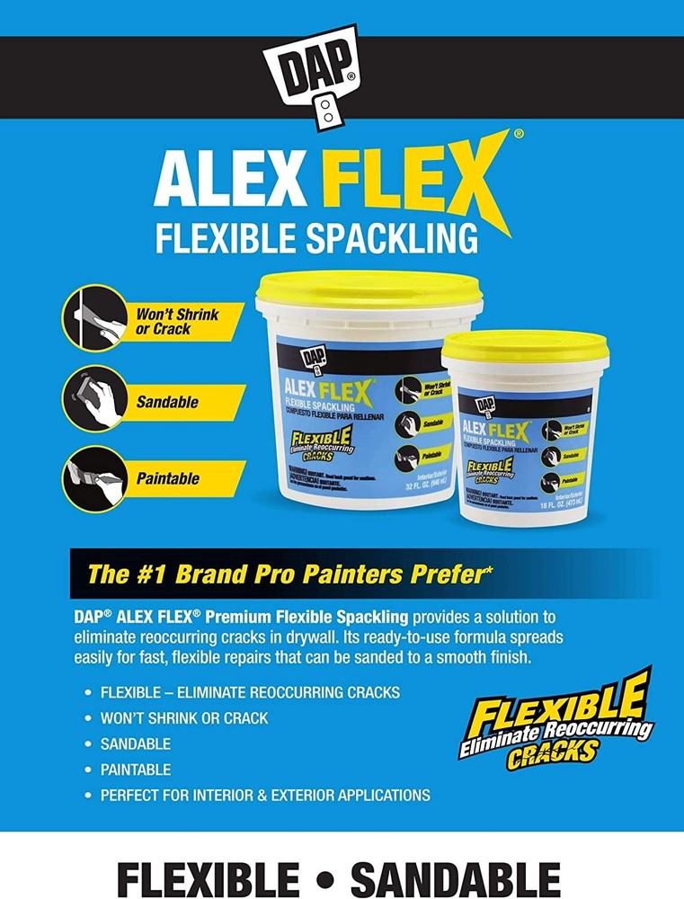 DAP INC 18742 Alex Flex PT Spackling, White