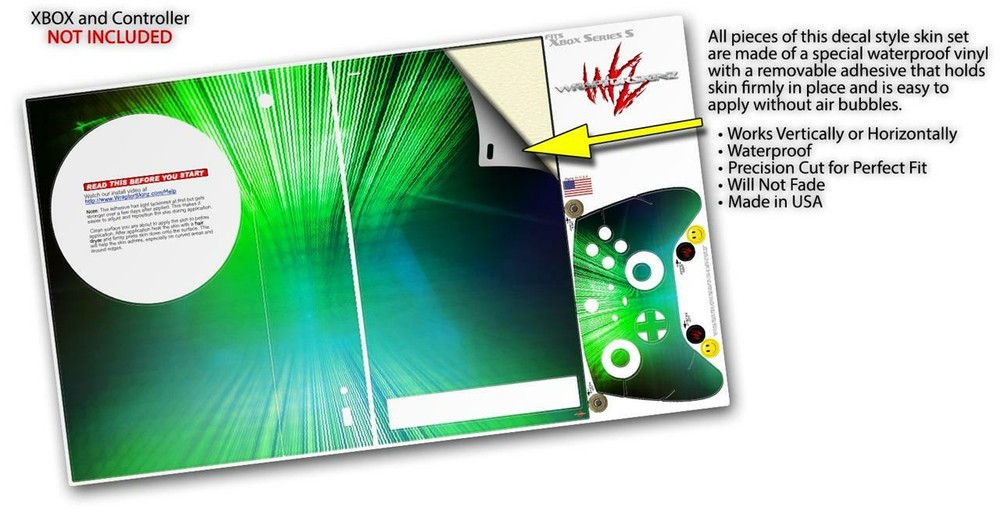 Skins XBOX Series S Console Controller Bent Light Greenish