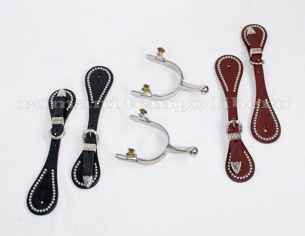 Western Show Spurs With Silver Decorations