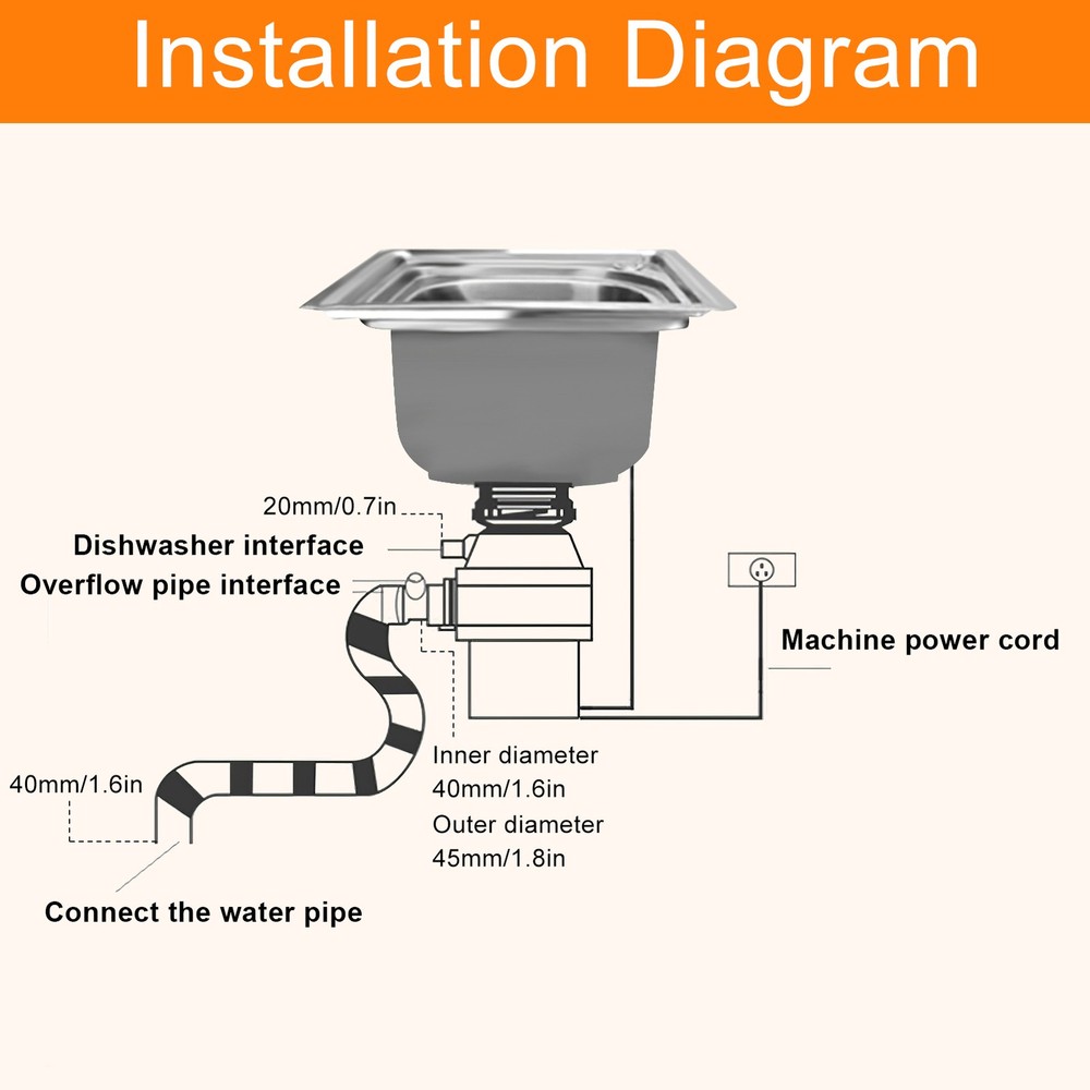 Garbage Disposal 3/4 HP Continuous Feed