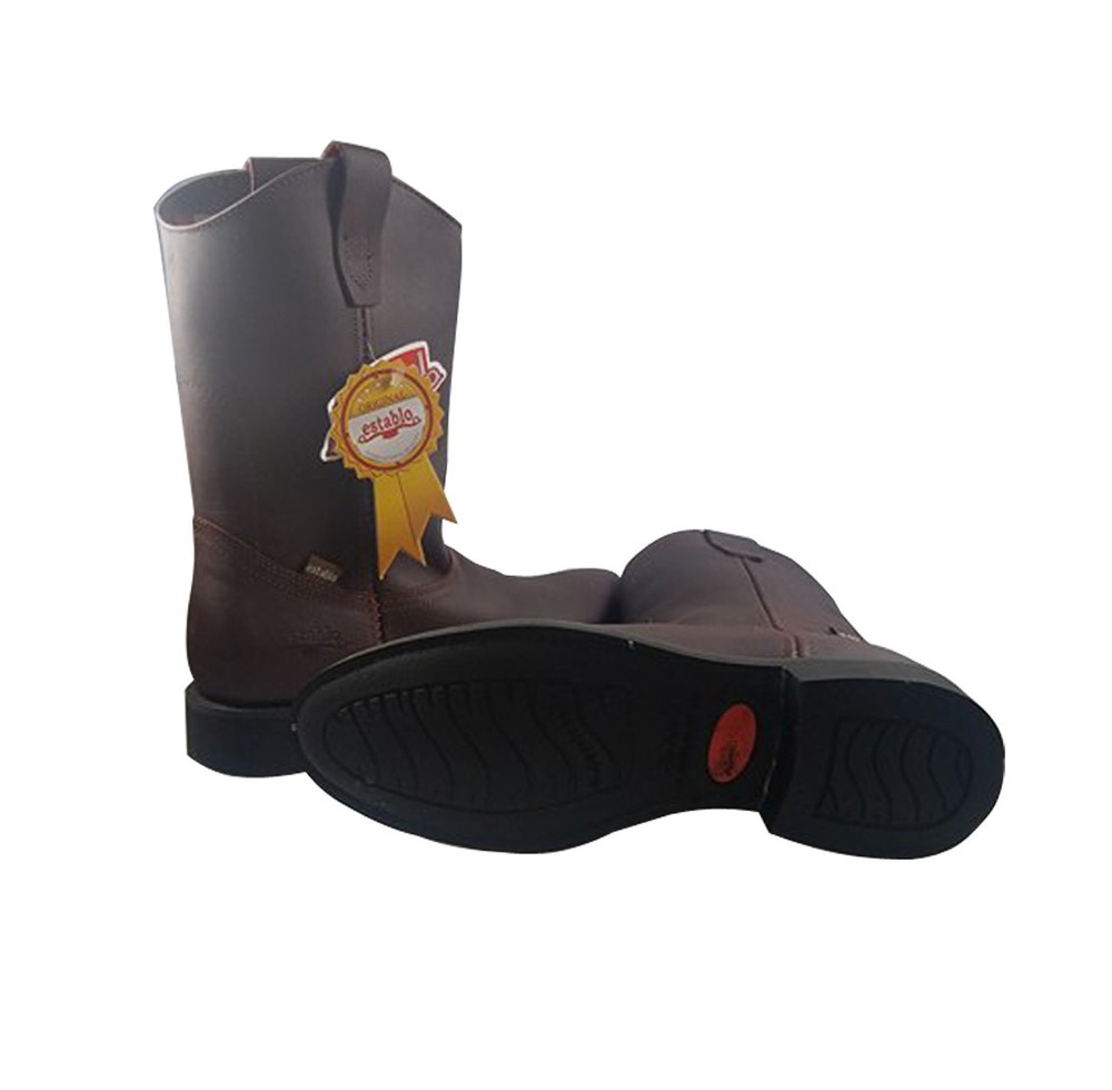 Men's Establo work Boots ,Genuine Leather Shedron Western Cowboy Pull On Boots