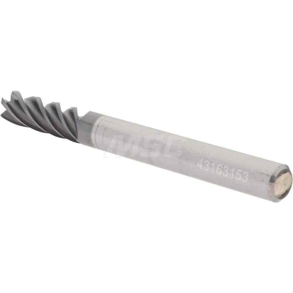 Accupro 1/4" Diam 5 Flute Single End Solid Carbide 0.015" Corner Radius End M...