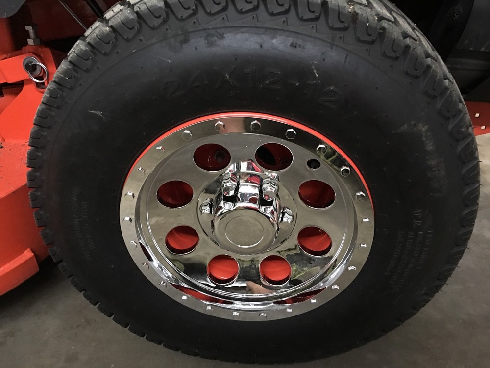 (2) 12" + (2) 6" Chrome Mower Wheel Hub Cap Rim Covers SHARP!! Phoenix USA