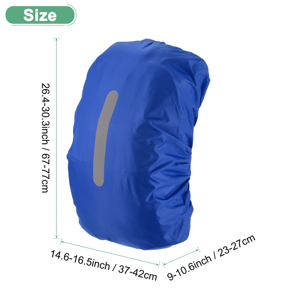 65L-75L Backpack Rain Cover with A Vertical Reflective Strap [Sapphire Blue]