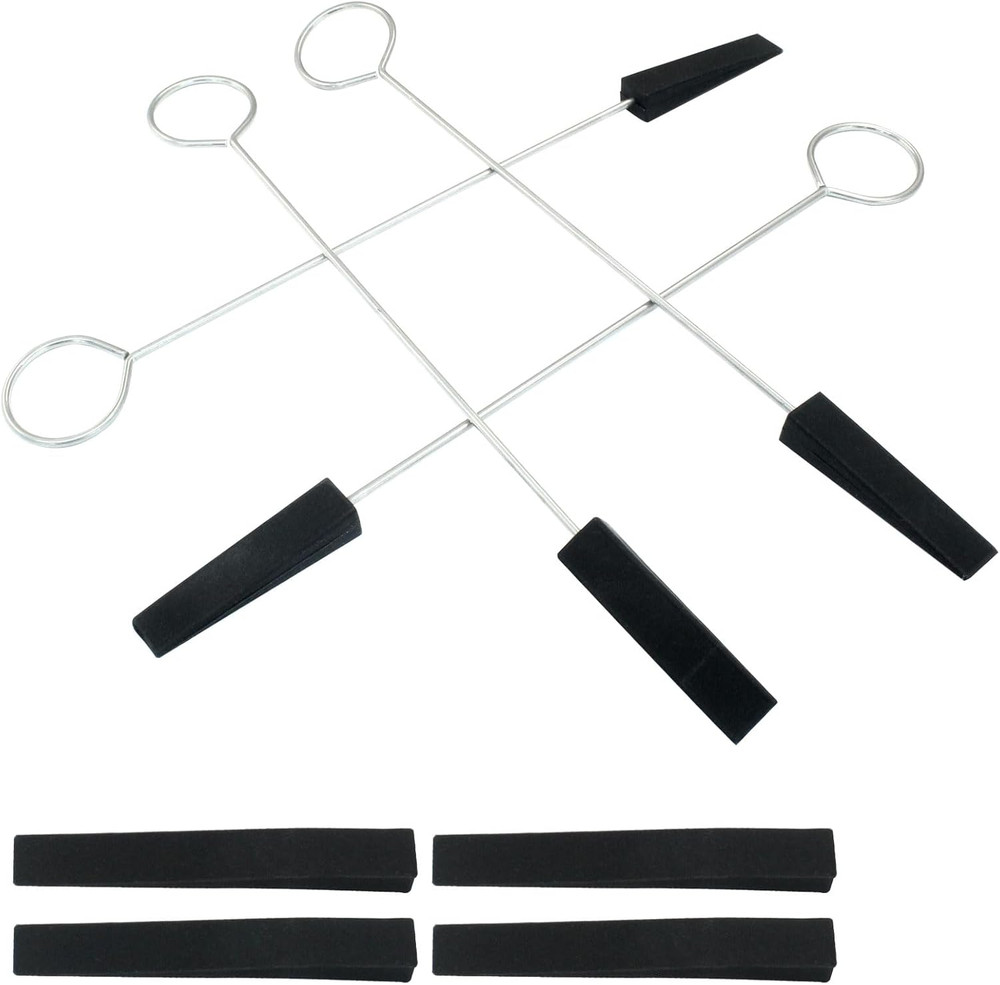 8 Pack Black Piano Tuning Mute, Triangular Piano Tuner Rubber Mutes Fixing Tool