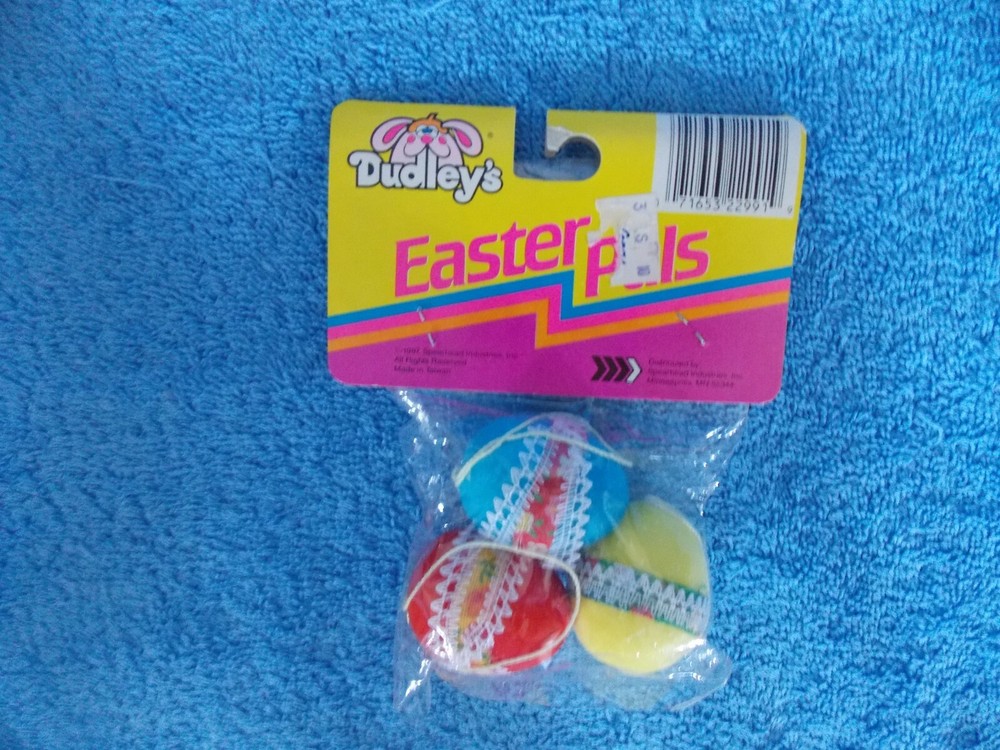 Vintage New Dudley's Easter Pals 3 Easter Egg Ornaments
