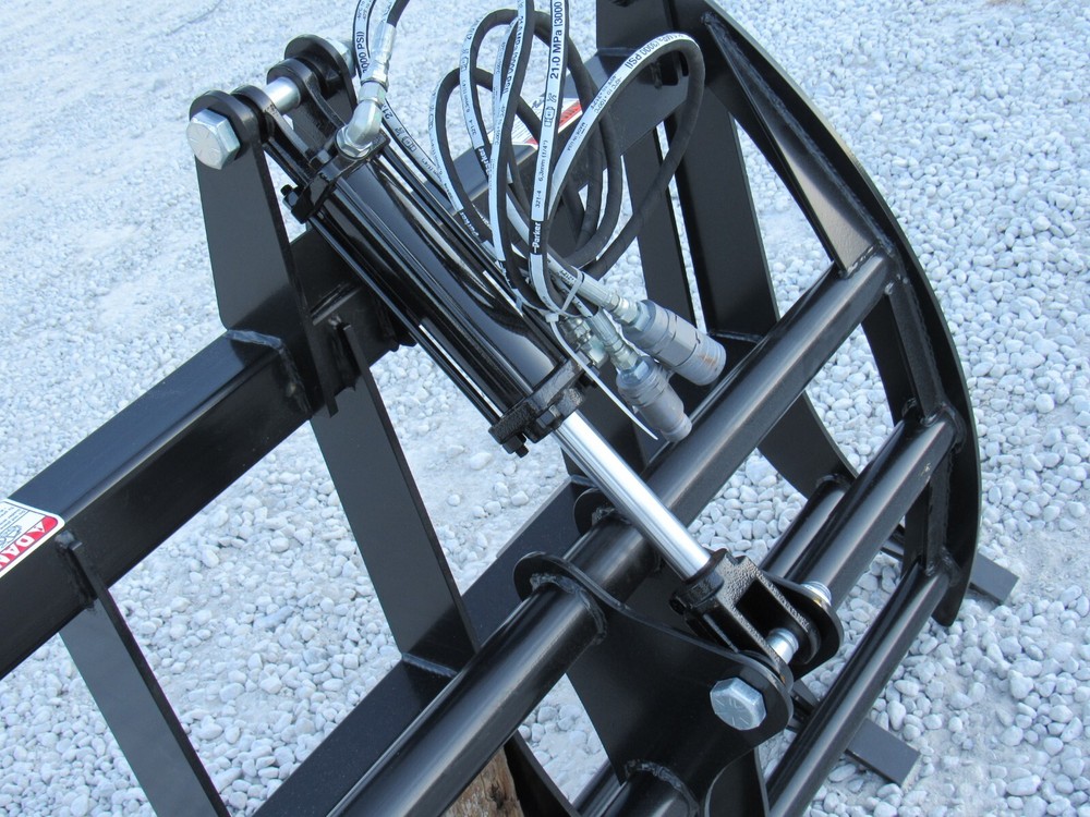 48" Root Rake Clam Grapple and 42" Long Pallet Forks Attachment ComboQuickAttach