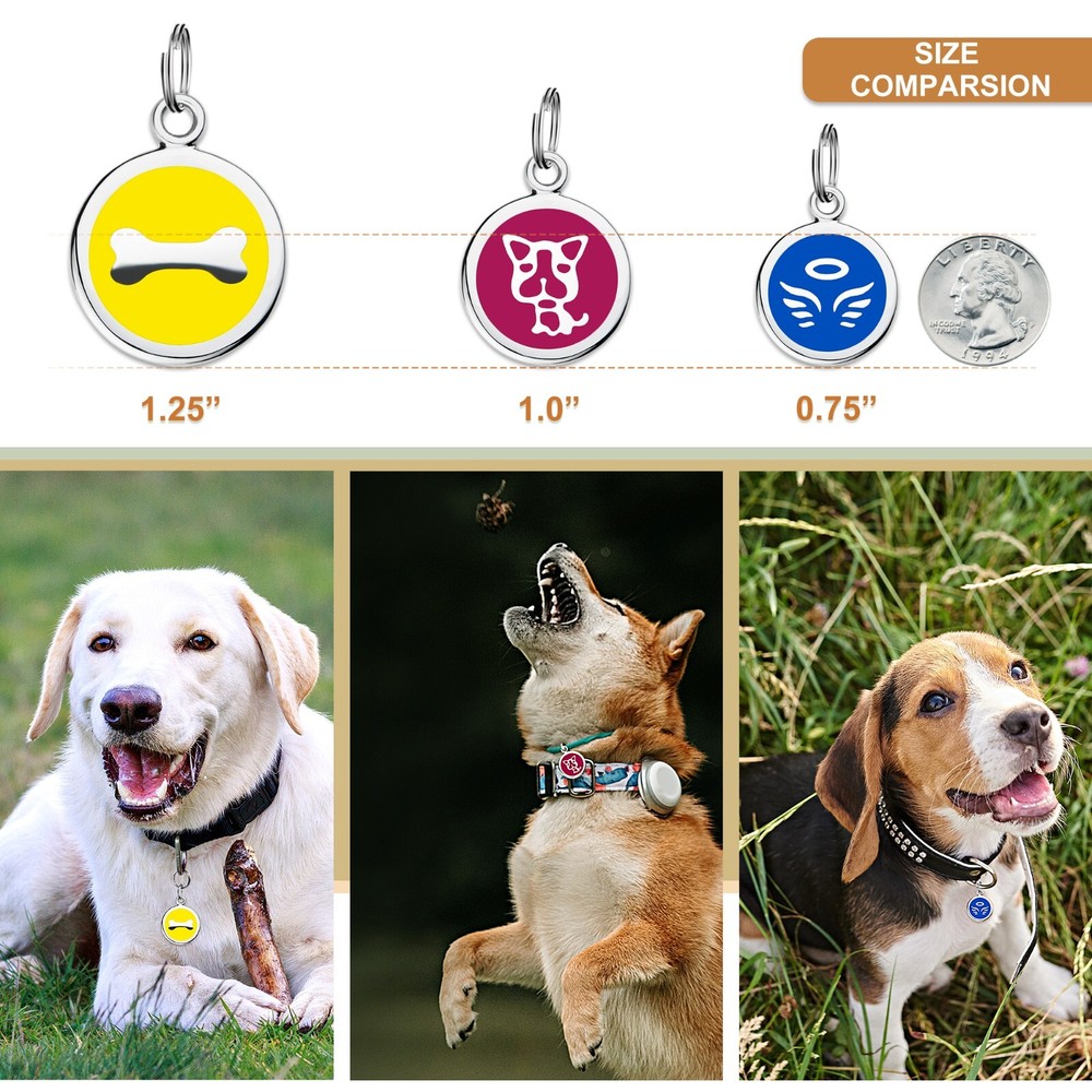 LEASH KING Cute Pet ID Tags with Split Ring
