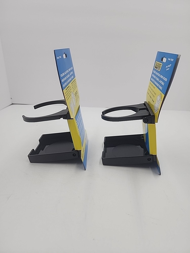 Black Plastic Folding Drink Holder with Adjustable Arms for Boats