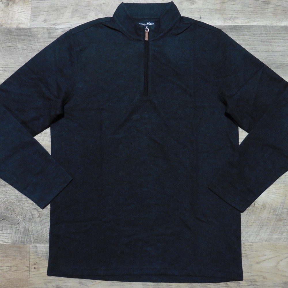 MIZZEN + MAIN Mens M MEDIUM PULLOVER KPI QUARTER ZIP BLACK PERFORMANCE GOLF