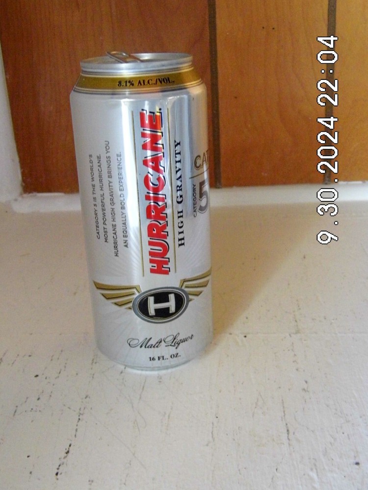 Hurricane High Gravity Category 5 Malt Liquor Empty Can 16 oz. Anheuser Busch