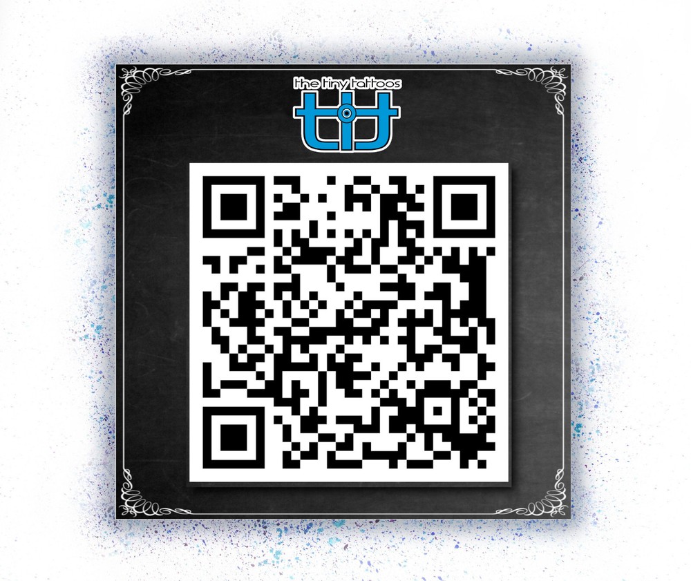 Custom QR Code Temporary Tattoo in black. Personalise your temporary tattoo!