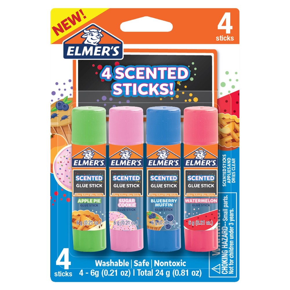 Elmer's Scented Glue Sticks 4/Pkg-Assorted Scents