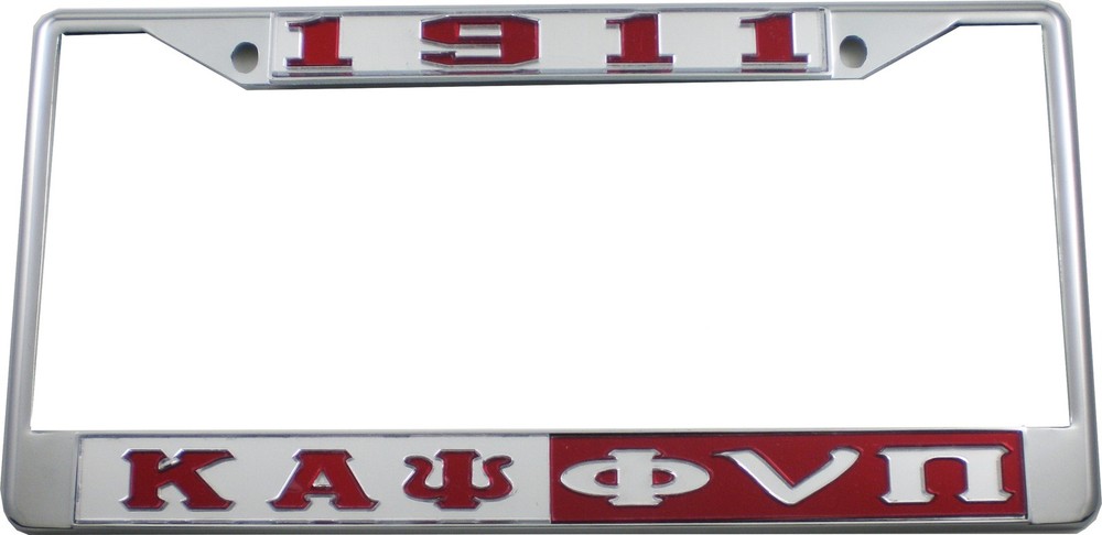 Kappa Alpha Psi 1911 Phi Nu Pi Split License Plate Frame [Silver Standard Fra...