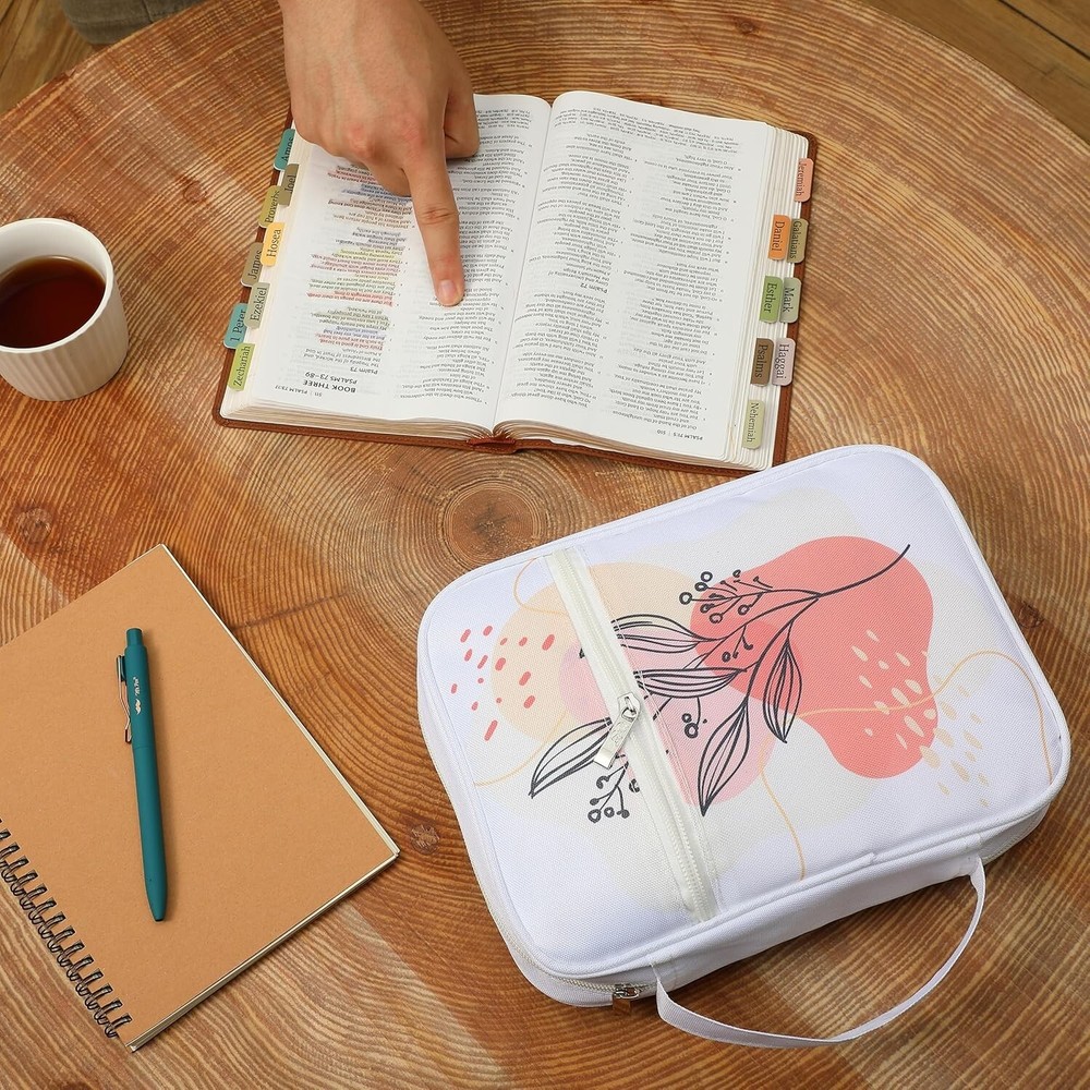 Stylish Compact Bible Case for Women - Boho Design with Organizational Features