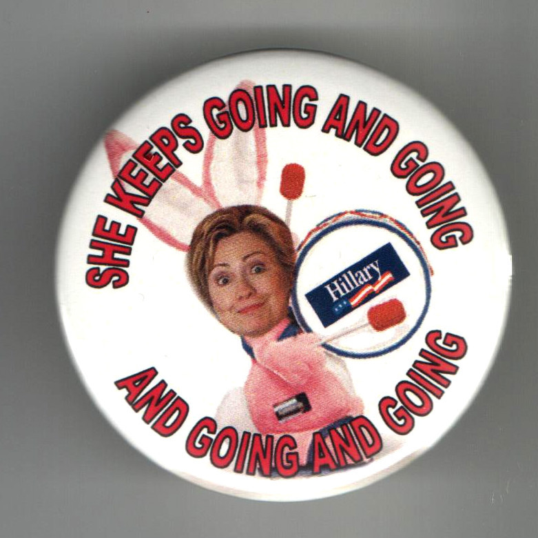 HILLARY Clinton 2008 pin Bunny Rabbit Energy pinback