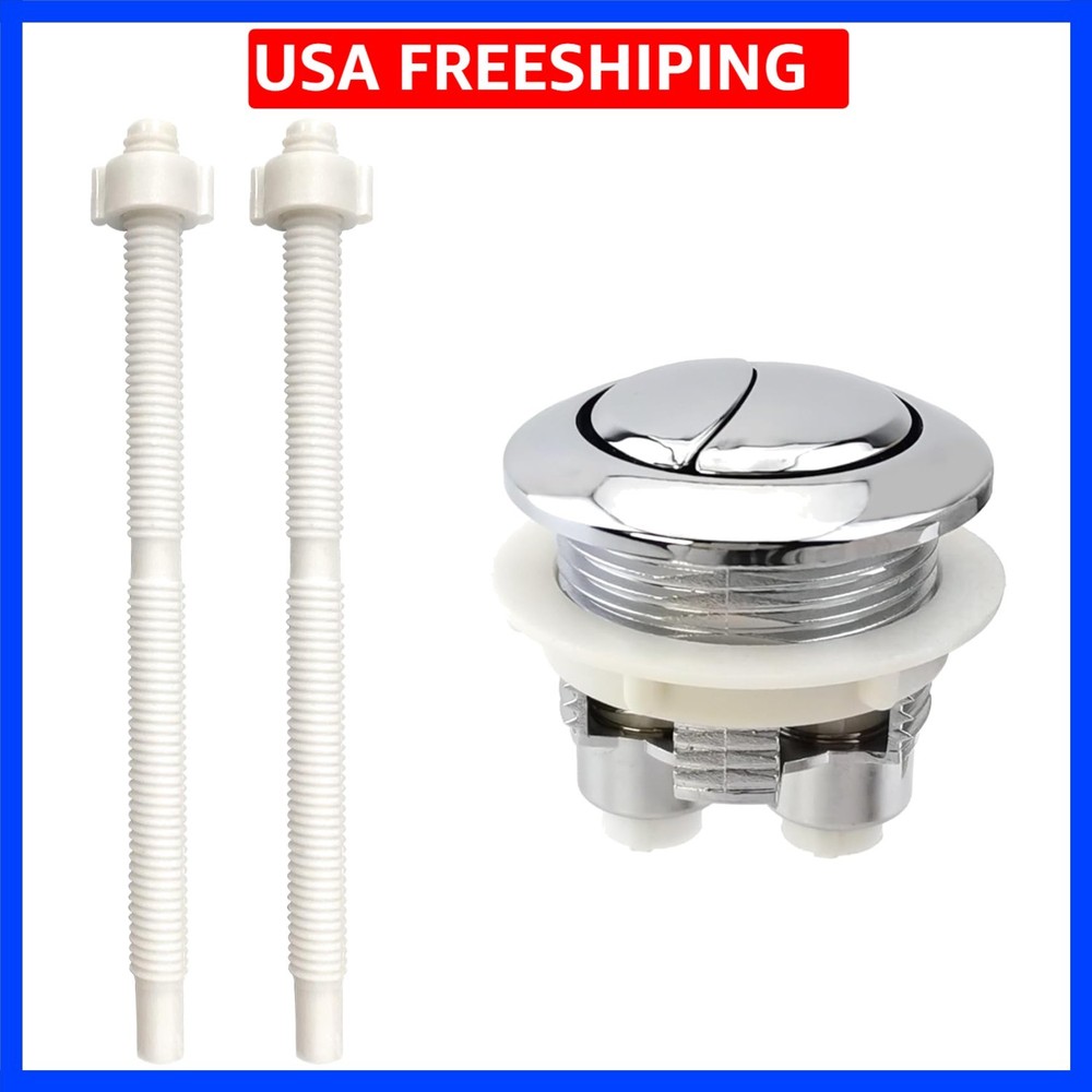 38 mm Thread Diameter Toilet Tank Button Replacement Dual Round Head Flush Pu...