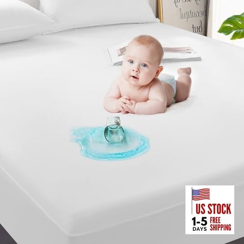 Mattress Protector Waterproof, Breathable & Noiseless Waterproof Twin 2 Pack