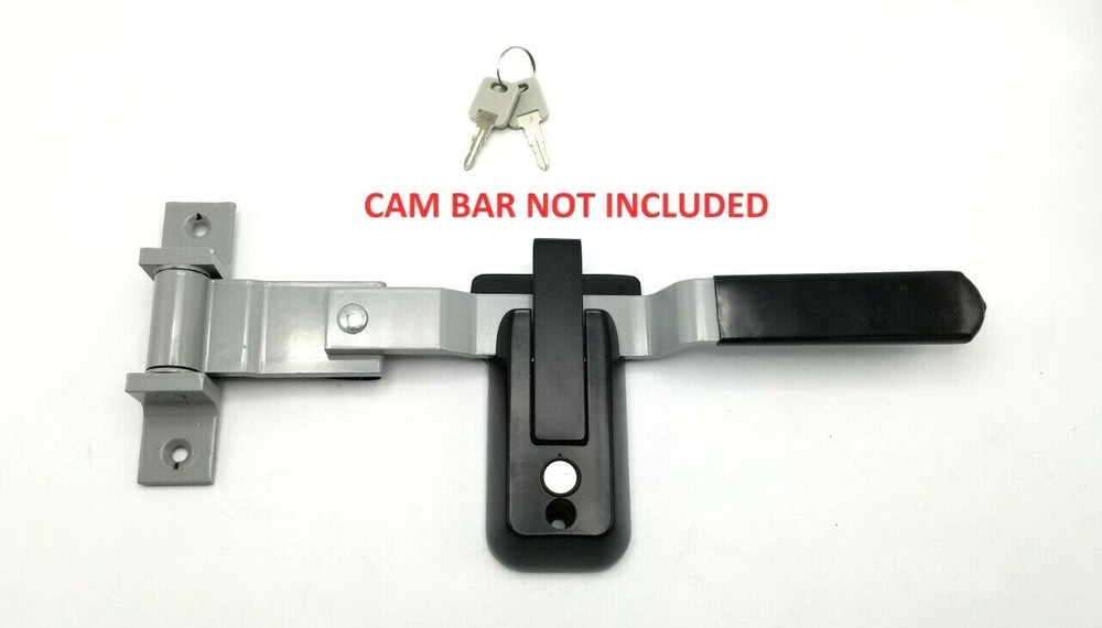 2- KEYED ALIKE Black Locking Cargo Trailer Cambar Door Latch Vise Lock Cam Bar