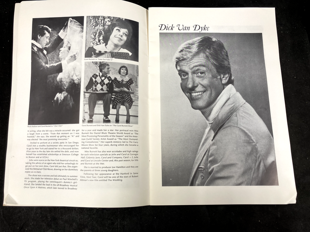 1977 SAME TIME NEXT YEAR SOUVENIR THEATRE PROGRAM, DICK VAN DYKE & CAROL BURNETT