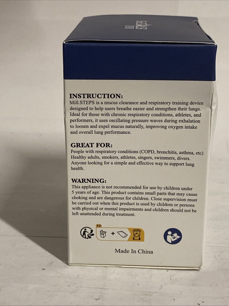 2x MILLSTEPS Breathing Exercise Device for Lungs Mucus Relief & Lung Expansion